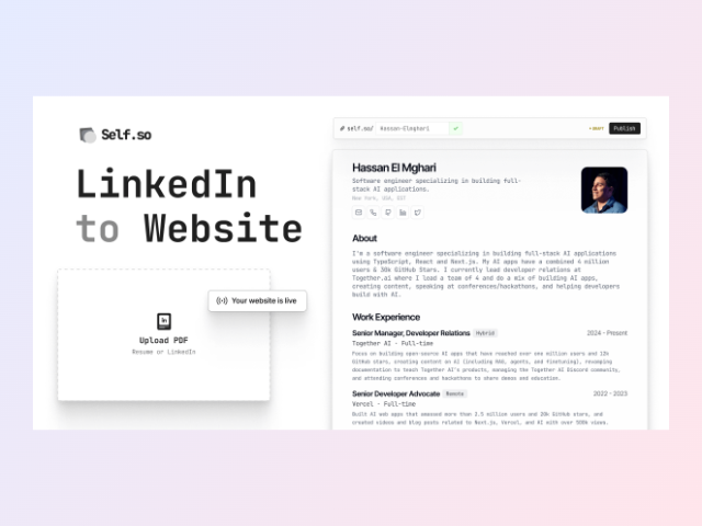 Nutlope/self.so: LinkedIn -> personal site generator