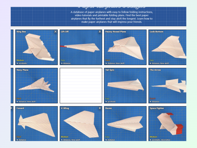 Fold 'N Fly » Paper Airplane Folding Instructions