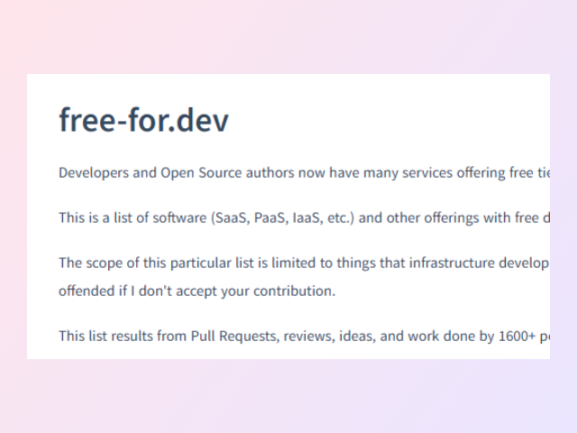 Free for Developers